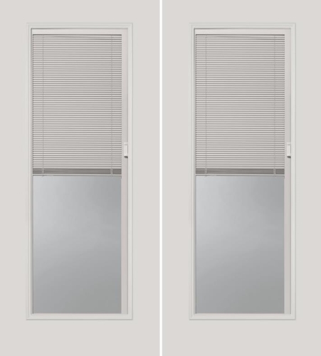 72 in x 80 in, Fullview, Mini Blind, Steel, Primed, French Door, Right Hand, Yellow Zinc Hinges